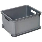 Bote de rangement - curver - unibox classic l - 30 l - empilable - plastique gris