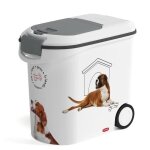 Curver conteneur  croquettes pour chien  roulettes 12 kg - 35l - love pets