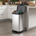 Curver poubelle duo  pdale deco 23l + 23l argent