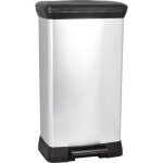 Curver poubelle  pdale - 50 l - gris mtallis