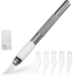 Cutter de prcision - tranchant et robuste 5 lames de rechange facile  remplacer manche antidrapant ...