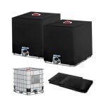 Cuve ibc 1000l - recuperateur d eau de pluie - anti - uv anti - poussi�re - noir noir noir collecteur ...