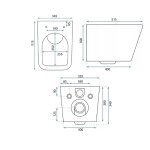 Cuvette wc rea julio rimless cuvette wc suspendue blanc 515 x 355 x 30 cm