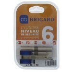 Cylindre bricard chifral s2 17471 40 + 40 mm double entrée nickelé niveau de sécurité 6 Cylindre bricard chifral s2 17471 40 + 40 mm double entrée nickelé niveau de sécurité 6