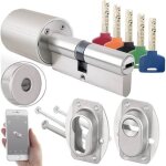 Cylindre de porte lectronique visortech tsz - 570 pour passerelle zigbee - 5 cls incluses