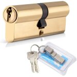 Cylindre de serrure 40 / 40 (80 mm) serrure � doubl� cylindre porte cylindre europ�en avec 8 cl�s finition ...
