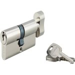 Cylindre de serrure À bouton profilé std 30x40mm - système de sécurité 1 entrée laiton finition nickel ... Cylindre de serrure À bouton profilé std 30x40mm - système de sécurité 1 entrée laiton finition nickel ...