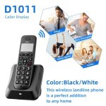 D1011 t�l�phone fixe domestique sans fil avec affichage de l?appelant de recomposition muette pour le ...