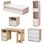 Dalia chambre enfant adolescent avec lit chevet commode etagère bureau hêtre Dalia chambre enfant adolescent avec lit chevet commode etagère bureau hêtre