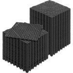Dalles de jardin piscine - vevor - lot de 50 - 30x30x15 cm noir dalle clipsable ajoure pvc - pour terrasse ...