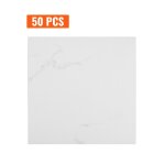 Dalles de sol - duoku - wb - 4503 - vinyle autocollantes - 12 x 12 pouces - marbre blanc