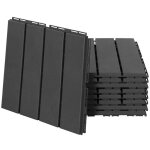 Dalles terrasse lot de 9noir 30x30cm - dalles clipsables pour patio balcon et jardin en plastique