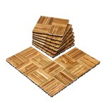 Dalles de terrasse embotables - vevor - lot de 10 - revtement de sol bois massif impermable 300x300 ...