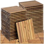 Dalles de terrasse - tectake - sol dextrieur tabula 4 lames antidrapantes en bois dacacia massif systme ...
