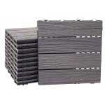 Dalles de terrasse x11 aspect bois en wpc 30x30cm clipsable 1m� balcon jardin exterieur marron vieilli ...
