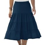 Damart - jupe �vas�e cr�pon - marine