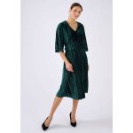 Damart - robe en velours pliss satin + ceinture - vert