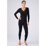 Damart - t - shirt dentelle manches longues thermolactyl sensitive - noir