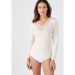 Damart - t - shirt manches longues dentelle thermolactyl sensitive - ambre