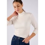 Damart - sous - pull col montant maille ctele thermolactyl et soie - blanc cass