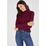 Damart - sous - pull col montant maille c�tel�e thermolactyl et soie - bordeaux