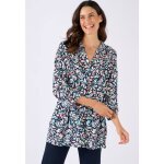 Damart - tunique cr�ponn�e pure viscose - feuillage multico