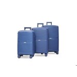 Daniel hechter - set 3 valises polypropylenne - 8 roues pivotantes - mobilit� � 360� - marine