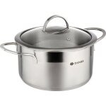 Daniks bonn faitout inox 20 cm 3. 4 litres casserole avec couvercle en verre tous feux dont induction ...