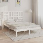 ?soldes daot)cadre de lit pour adulte / double - sommier  lattes sans matelas blanc bois massif 140x190 ...
