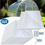 Daromigo 14x plaques de polycarbonate creux 4mm 121x605cm 50 clips vitrage serre de jardin 1025m� r�sistant ...