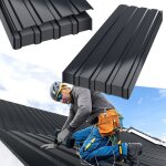 Daromigo 24x plaques tles profiles plaque de tle toiture en mtal  rainures 115 x 45cm =12m gris ...