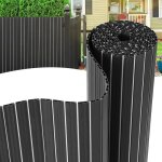 Daromigo canisse double face pvc gris anthracite - 08 x 05 m - 100% occultant - set de fixation brande ...