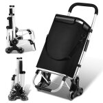 Daromigo chariot de courses 6 roues40 litres 3en1 pliable compartiment isotherme poigne noir diable