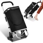 Daromigo chariot de courses 6 roues40 litres 3en1 pliable compartiment isotherme poign�e noir chariot ...