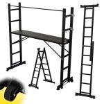 Daromigo �chafaudage multifonction plate - forme mobile aluminium avec roues noir trappe pour echelle ...