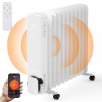 Daromigo radiateur bain dhuile 2500 w 3 puissances mit tlcommande&wife app affichage numrique blanc ...