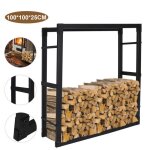 Daromigo range bûches intérieur pour cheminée rack pour bois de chauffage hxlxp 100 x 100 x 25cm noire ... Daromigo range bûches intérieur pour cheminée rack pour bois de chauffage hxlxp 100 x 100 x 25cm noire ...