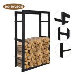 Daromigo range bûches intérieur pour cheminée rack pour bois de chauffage hxlxp 100 x 60 x 25cm noire ... Daromigo range bûches intérieur pour cheminée rack pour bois de chauffage hxlxp 100 x 60 x 25cm noire ...