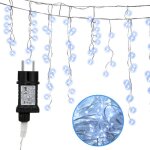 Daromigo rideau lumineux 10m 200 led guirlande lumineuse exterieure noel 8 modes ip44 tanche - blanc ...