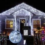 Daromigo rideau lumineux 15m 400 led guirlande lumineuse exterieure noel 8 modes ip44 tanche - blanc ...