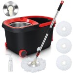 Daromigo set balai serpill�re et seau �quip� dun essoreur mobile 3 lavettes de nettoyage pour tous sols ...