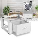 Daromigo support pour machine � laver en acier 625x545x325 cm ? socle blanc avec tiroir kit de superposition ...