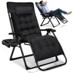 Daromigo transat fauteuil de jardin pliable chaise longue de plage coussin repose bain de soleil