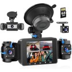 Dash cam 4 canaux dashcam 360� fhd 1080p avec carte sd 64g et vision nocturne