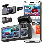 Dashcam 3 canaux 4k redtiger f17 elite wifi 6 5ghz gps vision nocturne couleur cran tactile hdr 128go ...