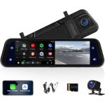 Dashcam rtroviseur avec carplay & android auto sans fil dashcam  cran tactile tanche 1080p hd de ...