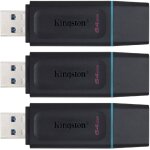 Datatraveler exodia lot de 3 cls usb dtx / 64 go