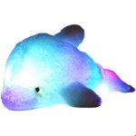 Dauphin en peluche lumineux  led multicolores oreiller en peluche veilleuse poupe crative et mignonne ...