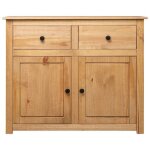 Soldes dautomnebuffet 93x40x80 cm meuble de rangementarmoire console - pin solide assortiment panama ...