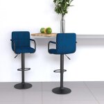Soldes dautomnelot de 2 tabourets de bar - tabourets hauts pour bar - cuisine - bleu velours - 48x47x111cm ...